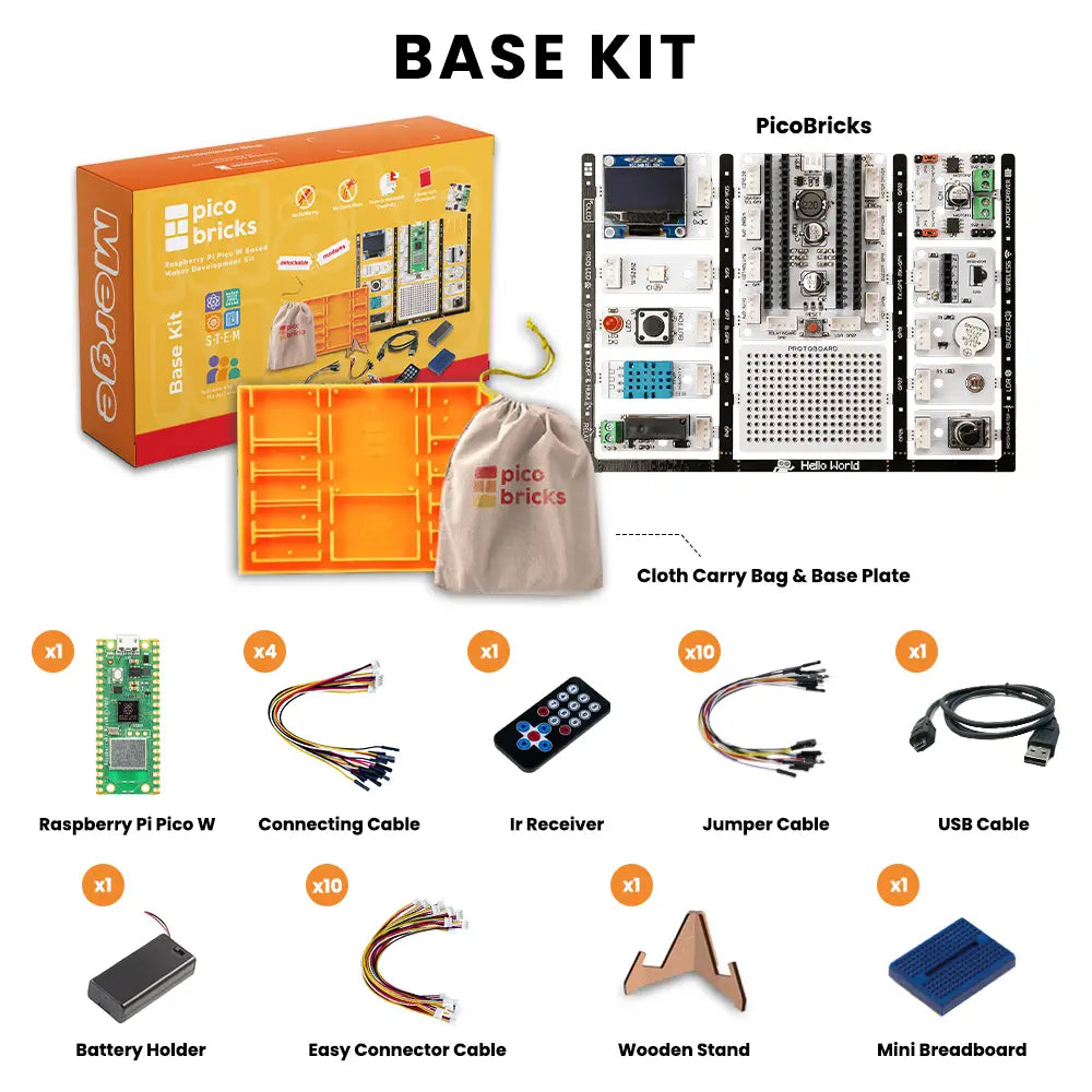 PicoBricks - Raspberry Pi Pico Starter Kit With 12 Sensors And