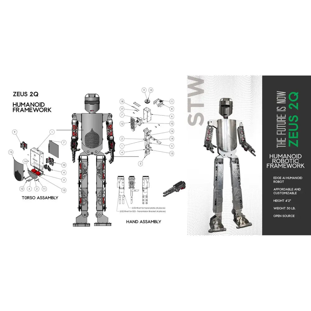 Zeus2Q Humanoid Robotic Kit Win OS