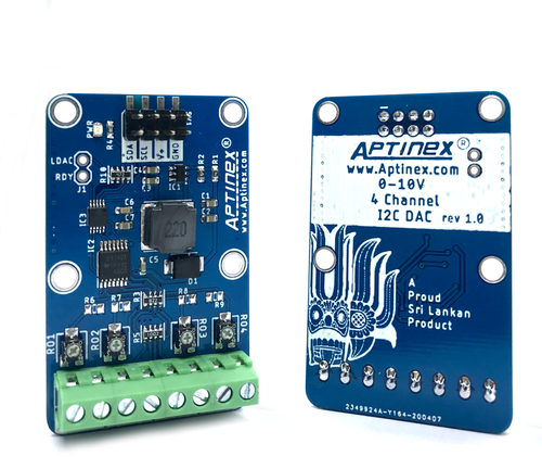 Aptinex 4-channel DAC Module DA4C010BI I2C Digital-to-analog 0-10V MCP4728