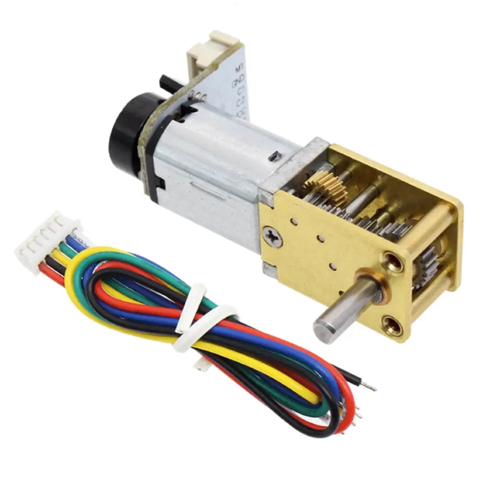 Micro DC Worm Gear Motor w/ Encoder - 6V 530RPM - RobotShop