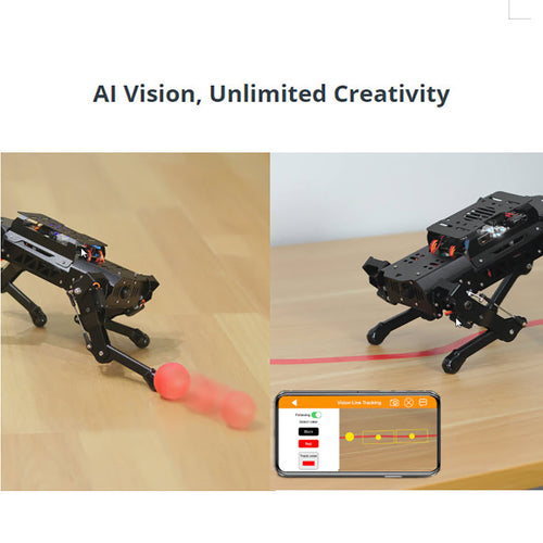 Hiwonder PuppyPi  Quadruped Robot with AI Vision Powered by Raspberry Pi ROS Open Source Robot Dog - Standard Kit