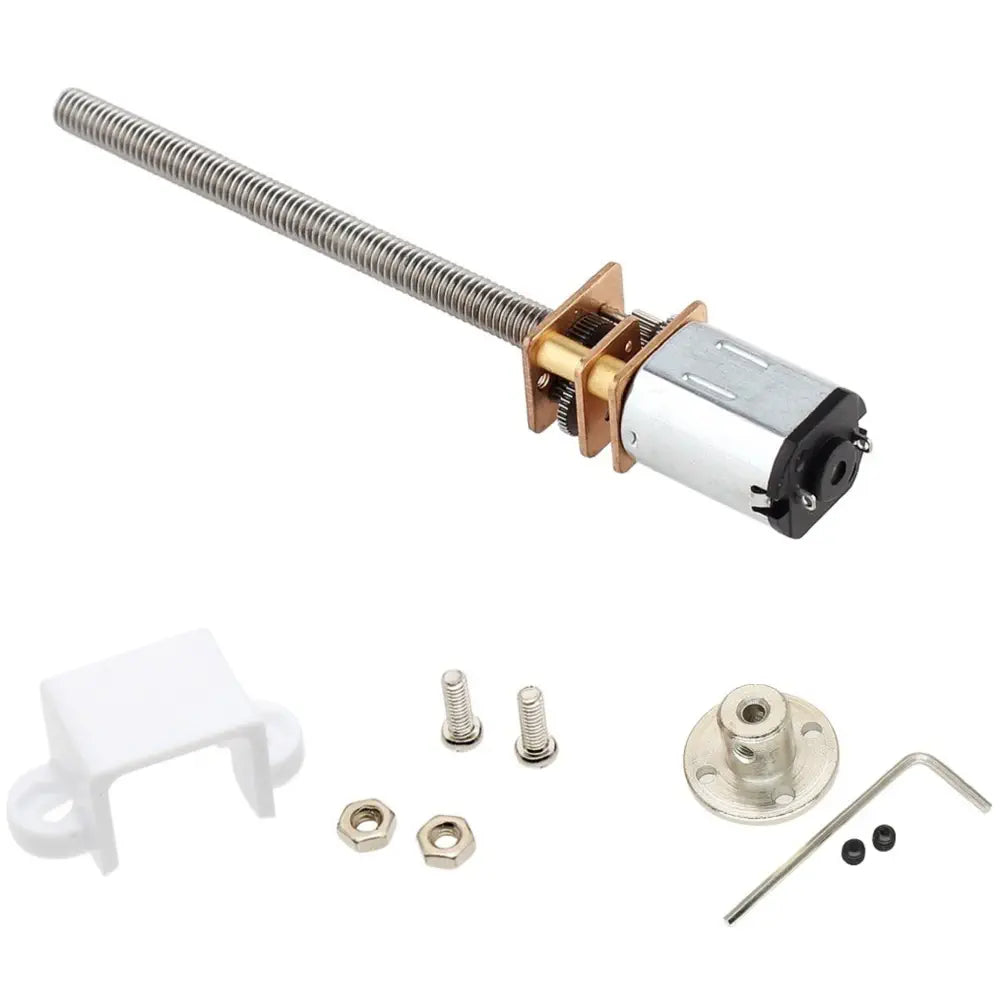 n20 gear N20 Micro Metal Gearmotor w/ 55mm Length M4 Screw Shaft, Flange Nut, &  Mounting Bracket Kits, 6V 105RPM