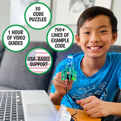 Code Rocket Toy for Kids Ages 8 12+, Learn Block &amp; Typed Coding w/ Circuits