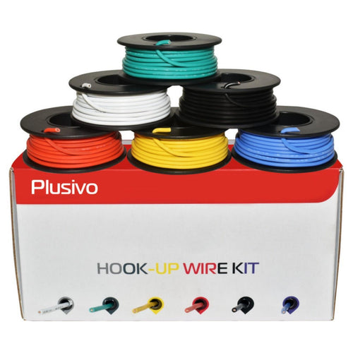 Plusivo 18AWG Hook Up Wire Kit - 6 Colors (5m each)