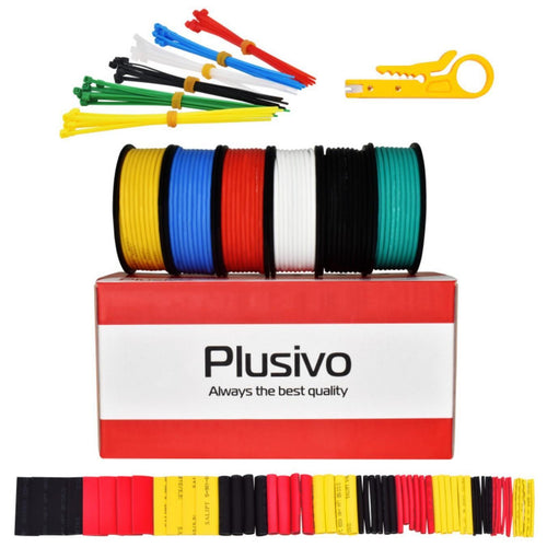 Plusivo 20AWG Hook Up Wire Kit - 6 Colors (7m each)