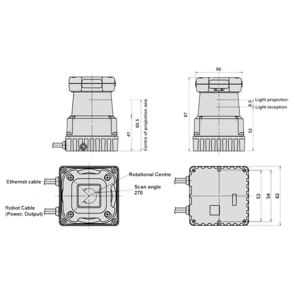 Hokuyo UTM-30LX-EW Scanning Laser Rangefinder - RobotShop