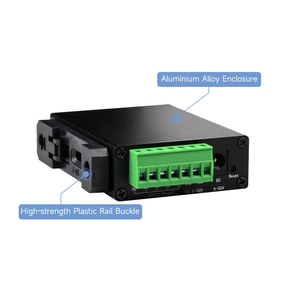 Convertisseur Série Vers Ethernet Waveshare - RS232/RS485/RS422 Vers RJ45, Serveur Série Isolé, Montage Rail Din, Module TCP/IP