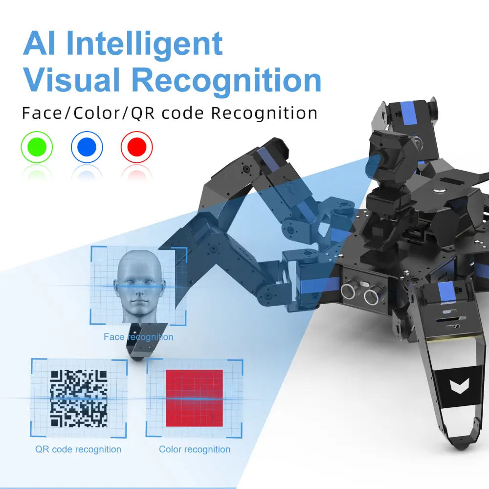 XR-R1 Artificial Intelligence Hexapod Bionic Robot Kit for Raspberry Pi 4B programming
