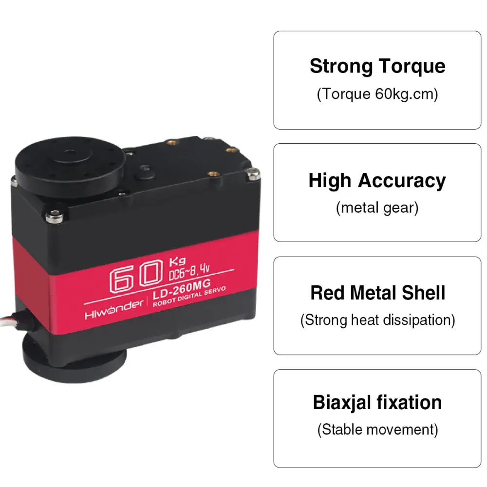 Hiwonder LD-260MG Digital Servo/60KG High Torque/RC Car/Double