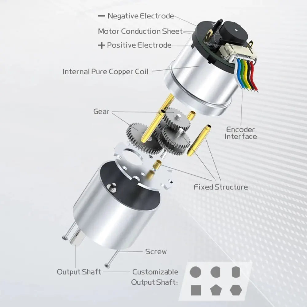 12V 320RPM Brushed DC Gear Motor 37D W/ Encoder