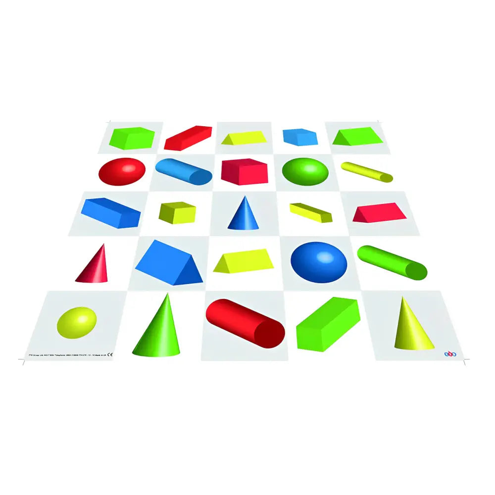 Bee-Bot &amp; Blue-Bot Shapes, Color, Size and 3D Shapes Themed Activity Floor Mat for Coding Robots, STEM Learning, KS1 Geometry, Direction &amp; Position - Durable Classroom Mat