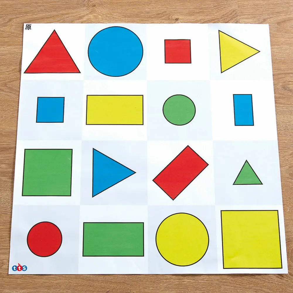 Bee-Bot &amp; Blue-Bot Shapes, Color, Size and 3D Shapes Themed Activity Floor Mat for Coding Robots, STEM Learning, KS1 Geometry, Direction &amp; Position - Durable Classroom Mat