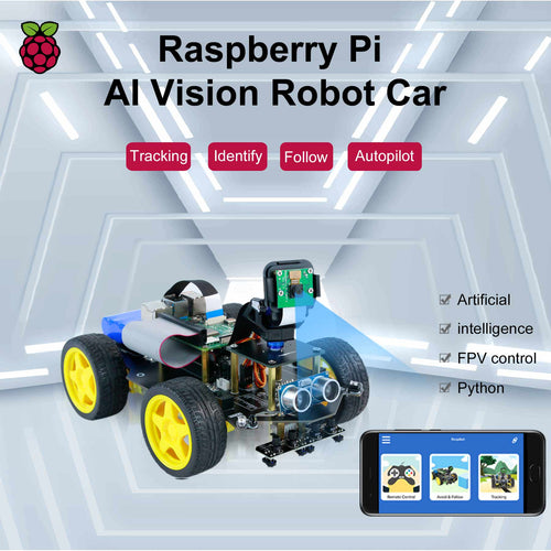 Yahboom Raspbot AI Vision Robot Car w/ FPV Camera for Raspberry Pi 5 (Only English Manual)