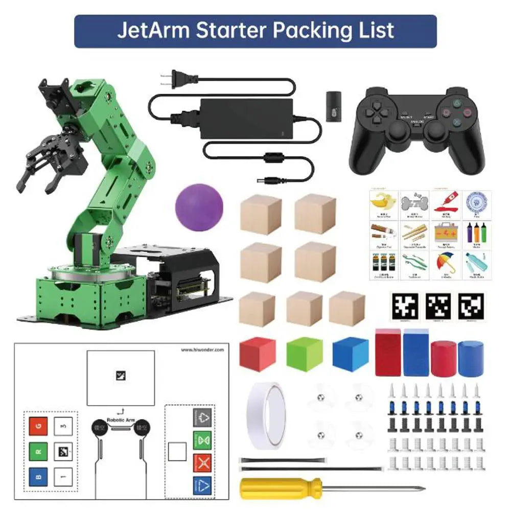 JetArm JETSON NANO Robot Arm ROS Open Source Vision Recognition Program Robot (Starter Kit with Jetson Nano 4GB)