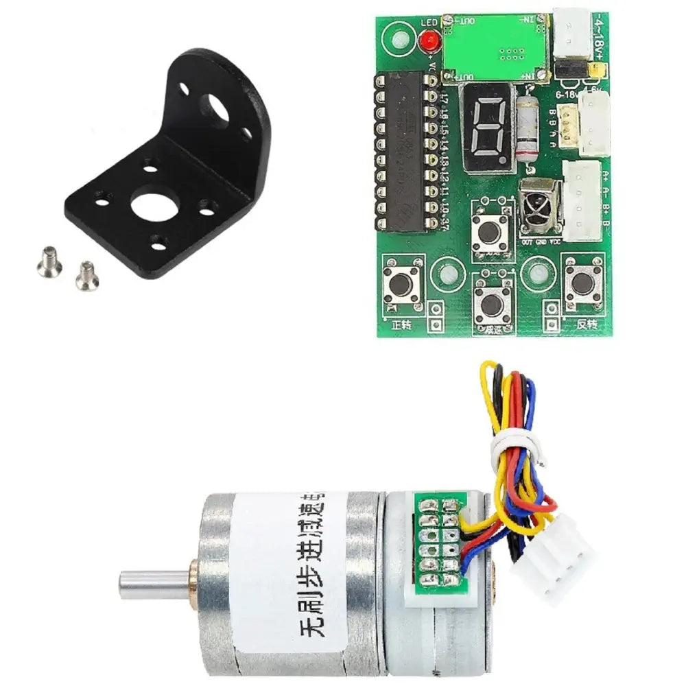 Moteur Pas à Pas Mini 25mm DC 12V 2 Phases Avec Engrenages - Rapport 100:1, Arbre 4mm | Pour Robotique, Contrôle Robinet