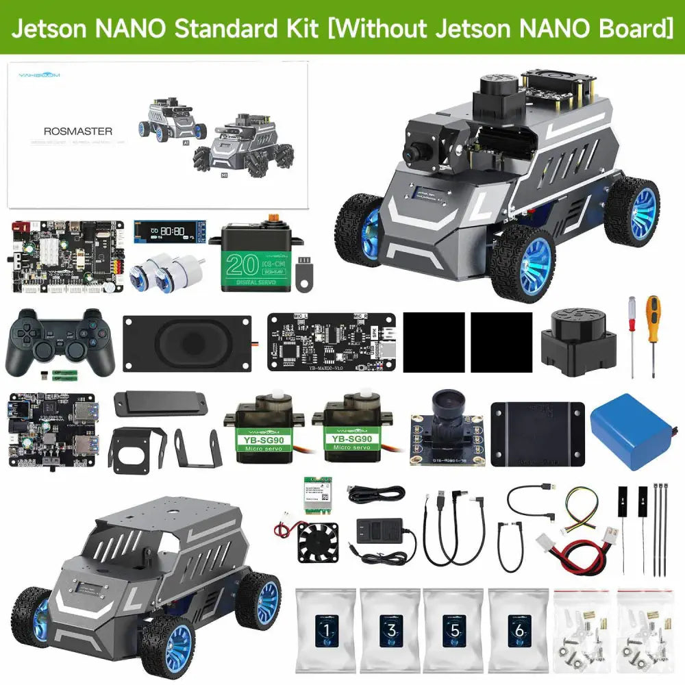 ROSMASTER A1 AI Large Model ROS2 Robot with Ackerman steering chassis-Standard without NANO 4GB SUB