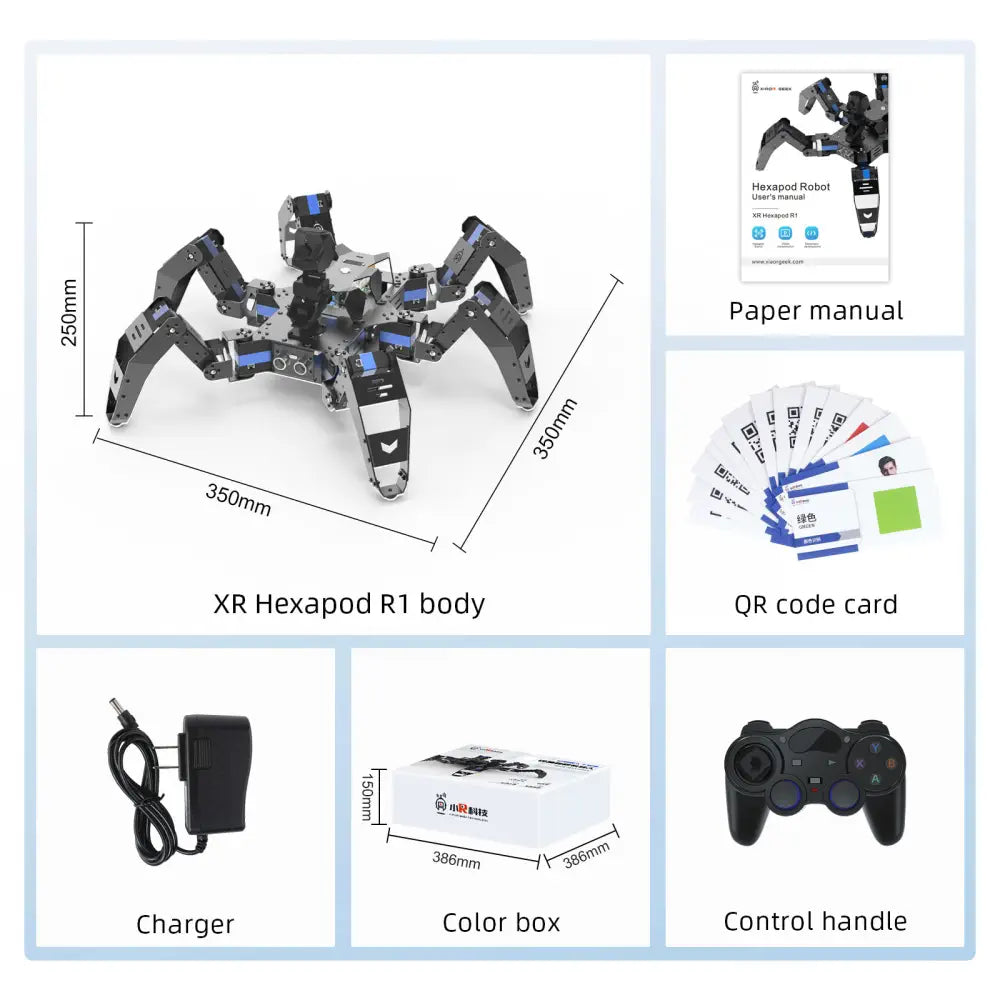 XR-R1 Artificial Intelligence Hexapod Bionic Robot Kit for Raspberry Pi 4B programming