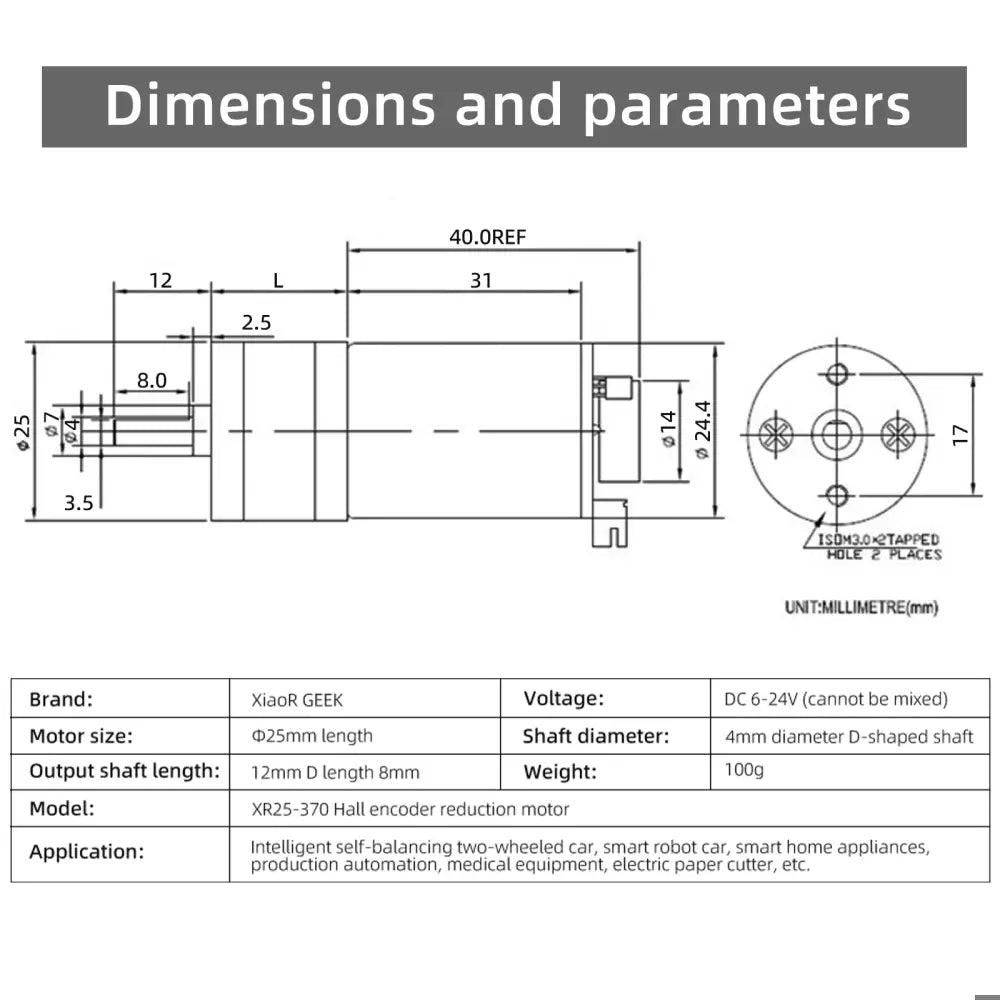 Hall Encoder Geared Motor DC 12V AB Bi-Phase Incremental Magnetic Hall Encoders High-Speed Geared Motor for DIY Projects