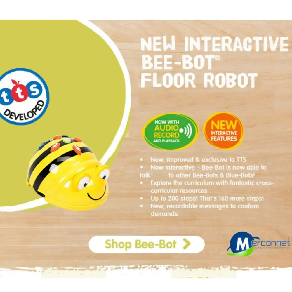 Bee Bot Programmable Floor Robot - See &amp; Say Version - Rechargeable STEM Coding Toy with 40 Step Memory, Audio Feedback &amp; USB Charging for Classroom &amp; Home Learning | Ages 3+