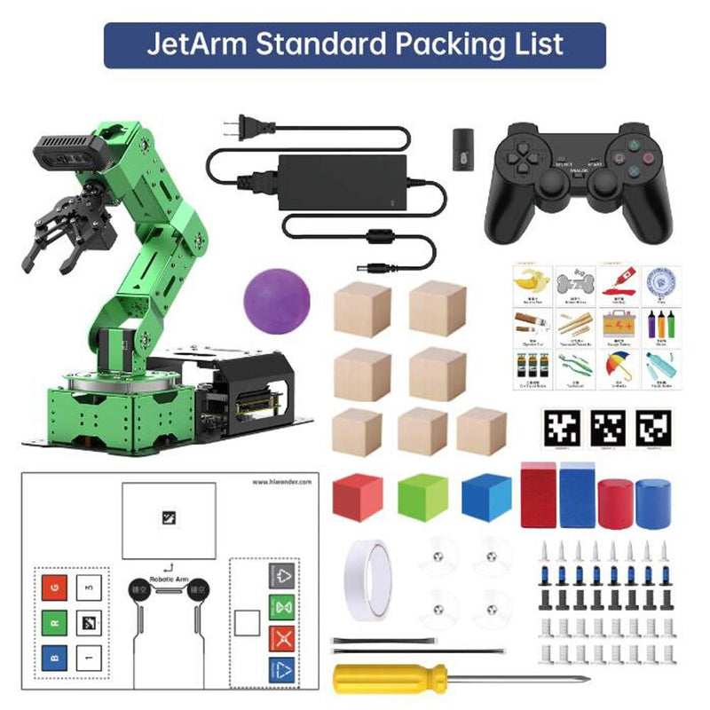 JetArm JETSON NANO Robot Arm ROS Open Source Vision Recognition Program Robot (Standard Kit, Depth Camera)