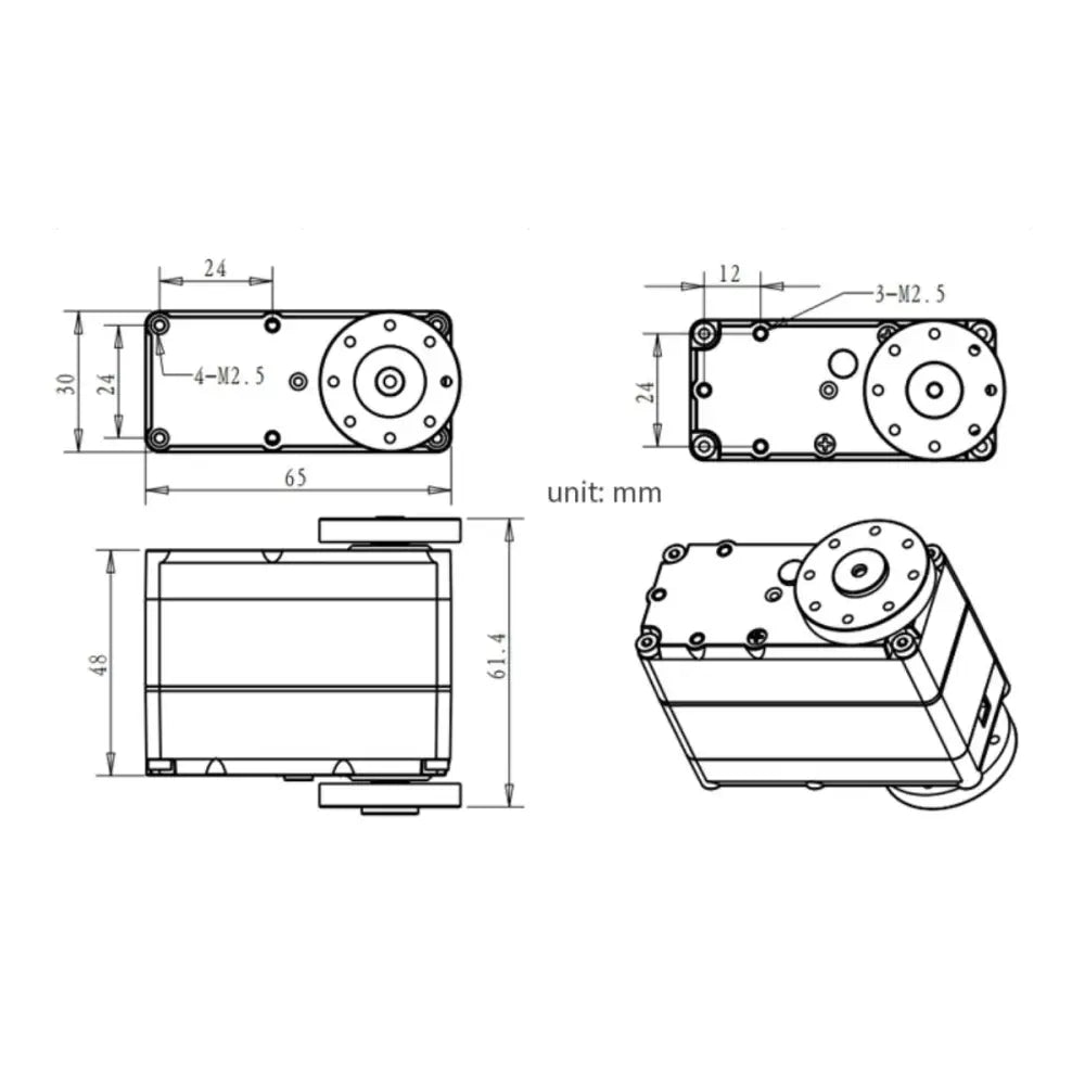 Hiwonder LD-260MG Digital Servo/60KG High Torque/RC Car/Double
