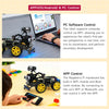 Smart Robot Car Kit with Raspberry Pi 4B/5, Open Source Python, AI Visual Recognition Line Tracking Obstacle Avoidance, Electronic DIY Kit Programming Robotic Gifts (with Raspberry Pi 4B4G)