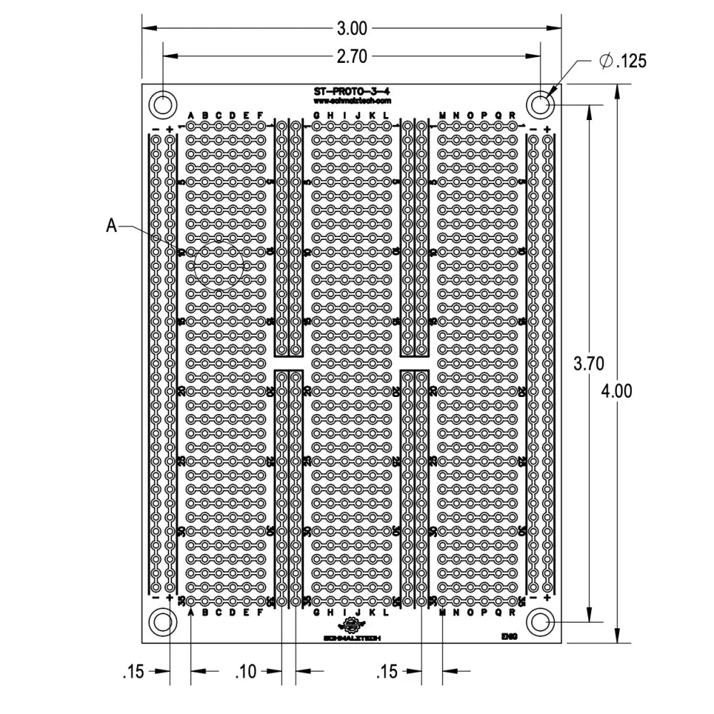 Prototyping PCB, Protoboard - 3" x 4"