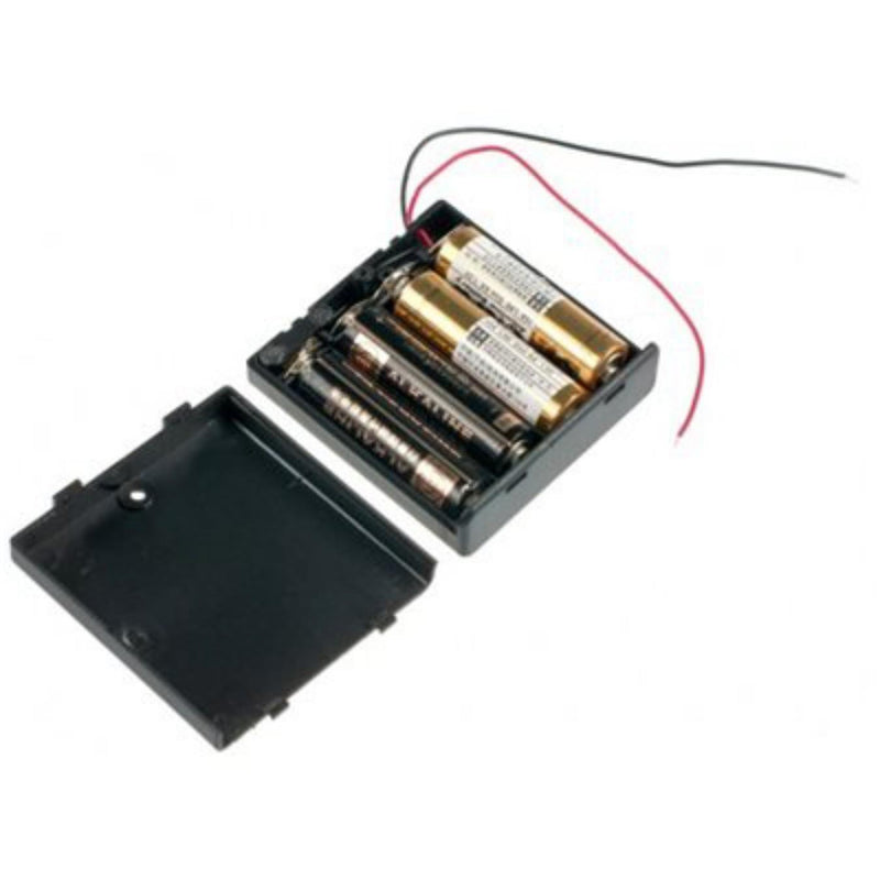 4xAA Square Battery Holder with Cover
