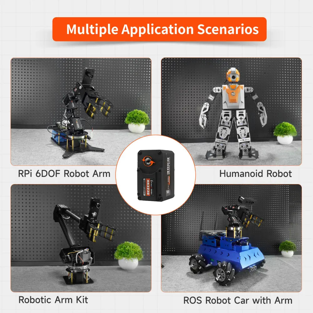 5PCS Serial Bus Servo with Metal Gear, 360° Rotation, Programmable for Robot Arm, Biped Robot, DIY Robotics Projects, TTL/UART Control, 30KG High Torque, Smart Servo with Debug Board