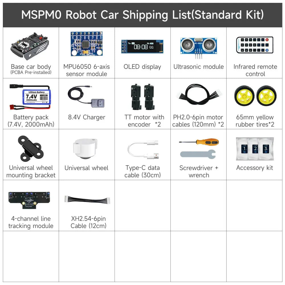 Yahboom MSPM0 smart robot car based on MSPM0G3507-Standard Kit