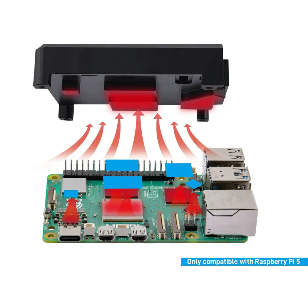 52Pi Case w/ Heatsink for Raspberry Pi 5 (Black)