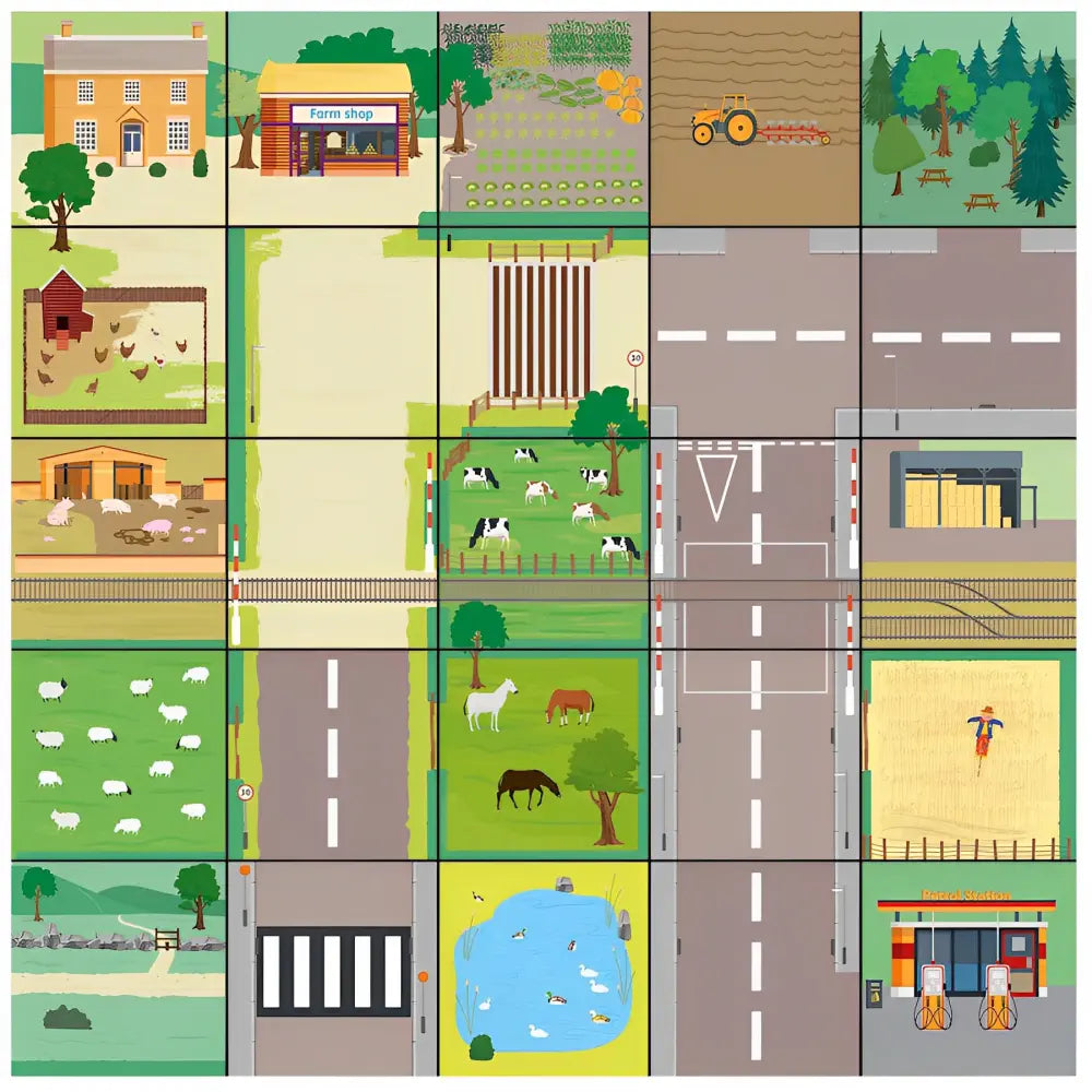 TTS 3 Blue-Bot Classroom Bundle with 4 Mats - Country Side, Seaside, Busy Street &amp; Transparent Pocket - Bluetooth Programmable Robots for STEM, Coding &amp; Early Learning | Ages 3+