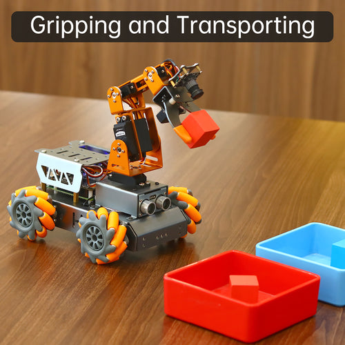 Masterpi Hiwonder AI Vision Robot Arm w/ Mecanum Wheels Car &amp; Raspberry Pi Open Source Robot Car