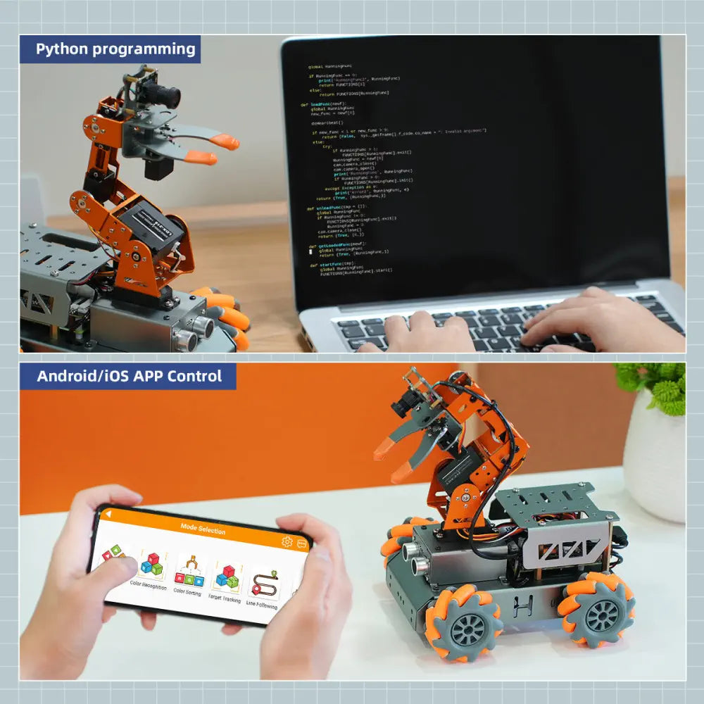Hiwonder MasterPi AI Vision Robot Arm with Mecanum Wheels Car