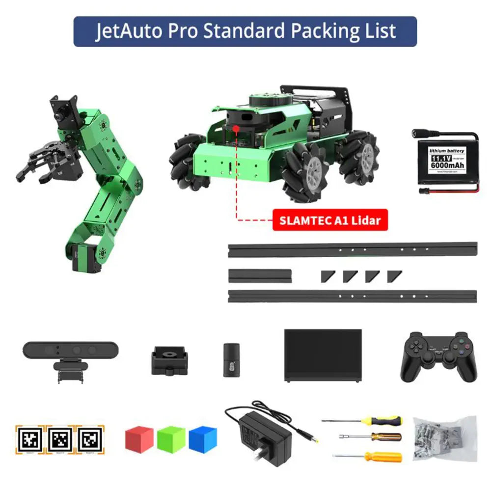 JetAuto Pro ROS Robot Car with Vision Robotic Arm Powered by