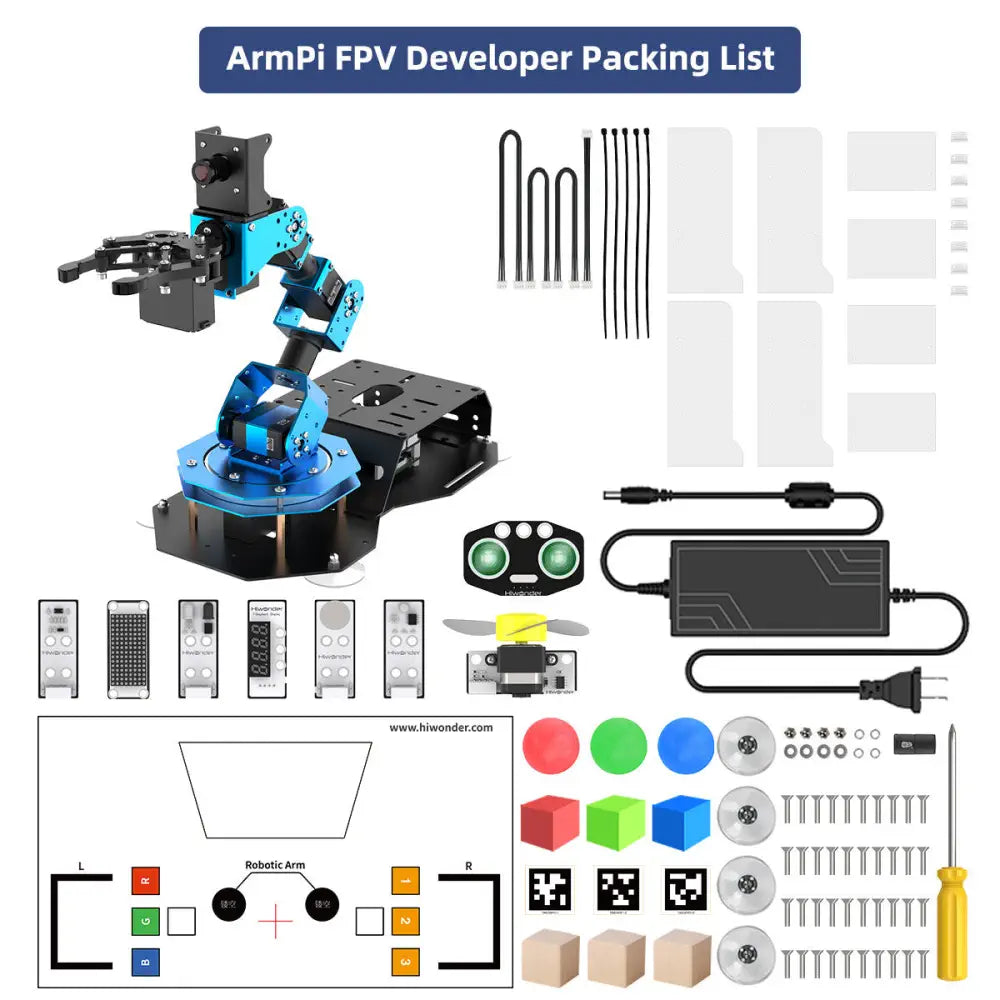 Hiwonder ArmPi FPV AI Vision Raspberry Pi 5 ROS Robotic Arm with Python Open Source (Developer Kit/ Without Raspberry Pi)