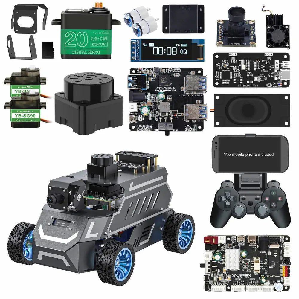ROSMASTER A1 AI Large Model ROS2 Robot with Ackerman steering chassis-Standard-without RPi 5 8G