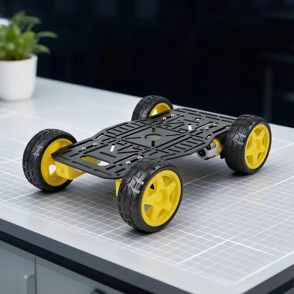 4WD Robot Car Chassis Kit for Arduino Raspberry Pi with Aluminum Alloy Chassis, TT Motor, 4 Wheels, Robot Car Platform for obotics Projects, DIY Robot Chassis