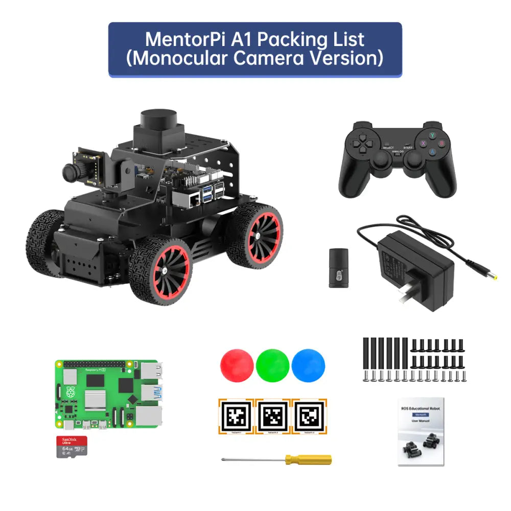 Hiwonder MentorPi A1 Raspberry Pi Robot Car – Ackerman Chassis, ROS2 AI ...