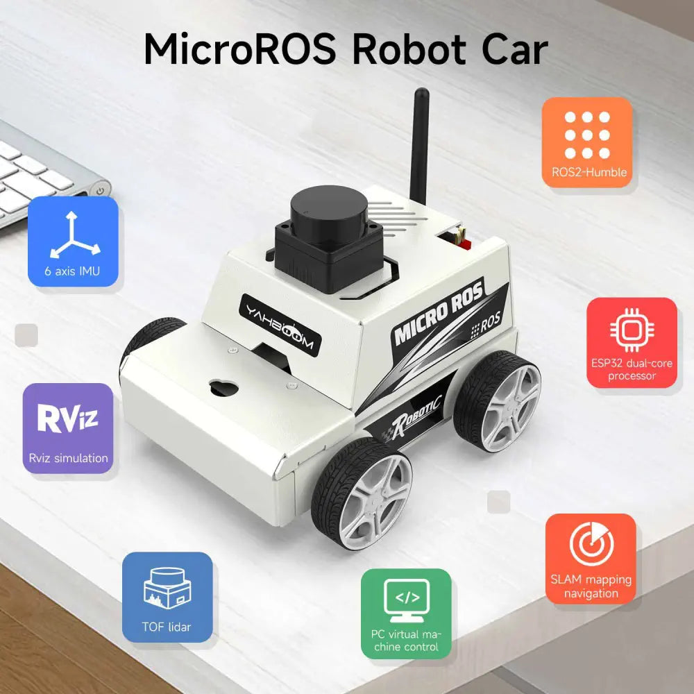 Yahboom ESP32 MicroROS Robot Car Virtual Machine as controller