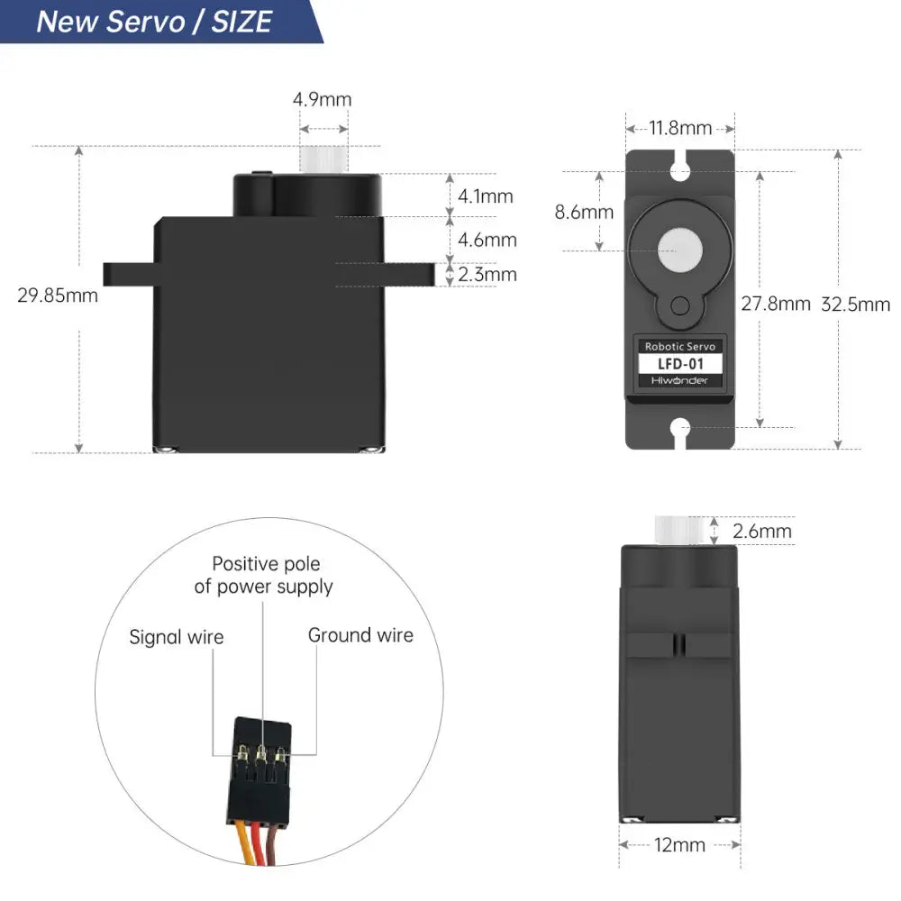 Hiwonder LFD-01 Robot Servo 6V Micro Servo Anti-blocking with Plastic Gear