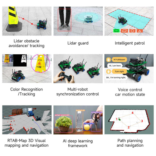 Yahboom ROSMASTER X1 AI Robot RaspberryPi 5 Python Programmable Visual Recognition Mapping Navigation Radar Tracking(Superior Ver with RPi 5 Board)