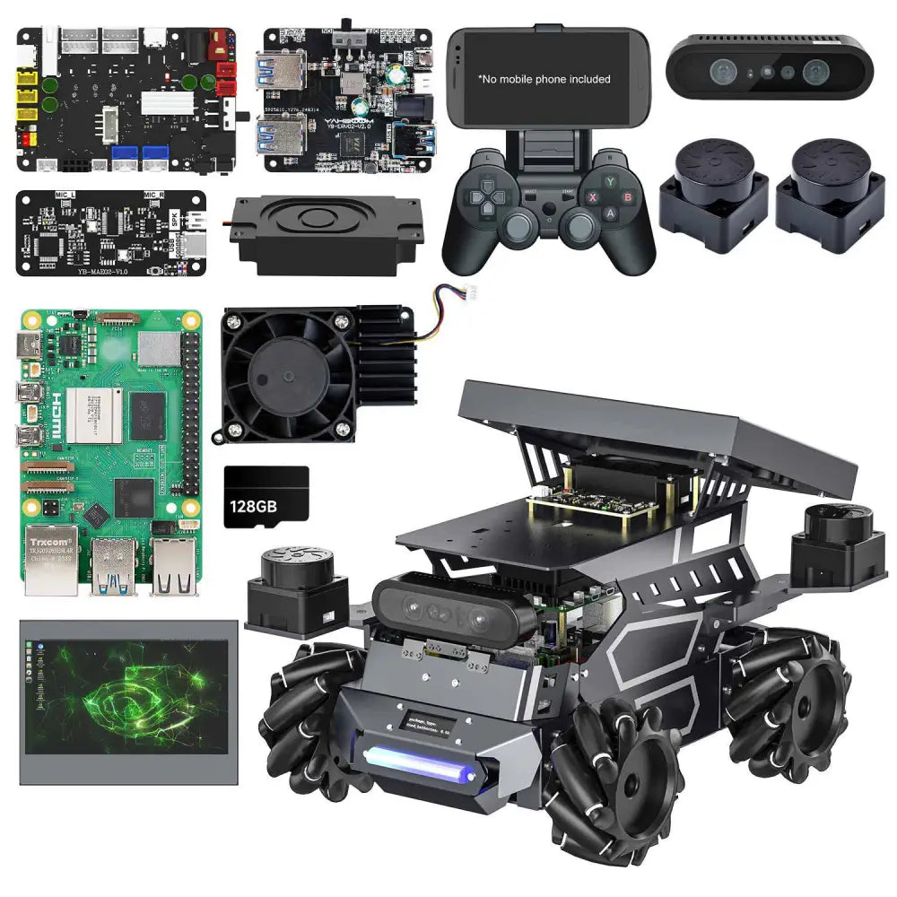 ROSMASTER M3 AI Large Model ROS2 Robot Kit-Ultimate Version With RPi 8GB Board