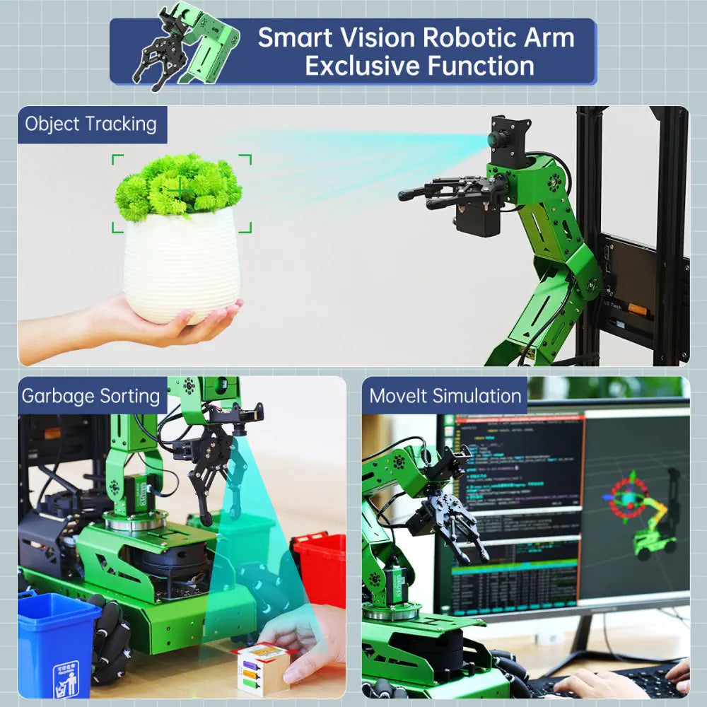 JetAuto Pro ROS1 ROS2 Robot Car with Vision Robotic Arm Powered by Jetson Nano Support SLAM Mapping/ Navigation/ Python (Ultimate kit with Jetson Orin Nano 4GB)