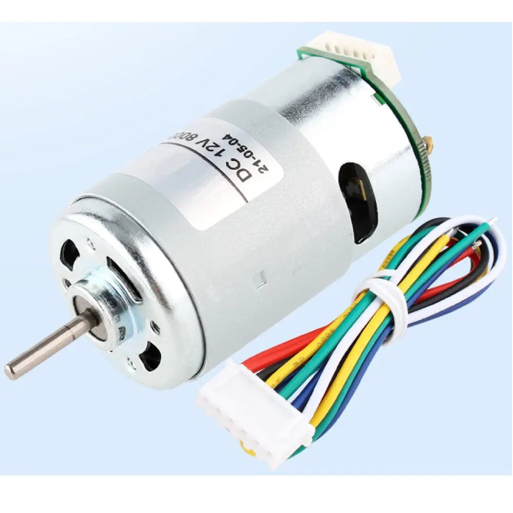 555 Size DC Motor with Encoder, 12V - 8000 RPM
