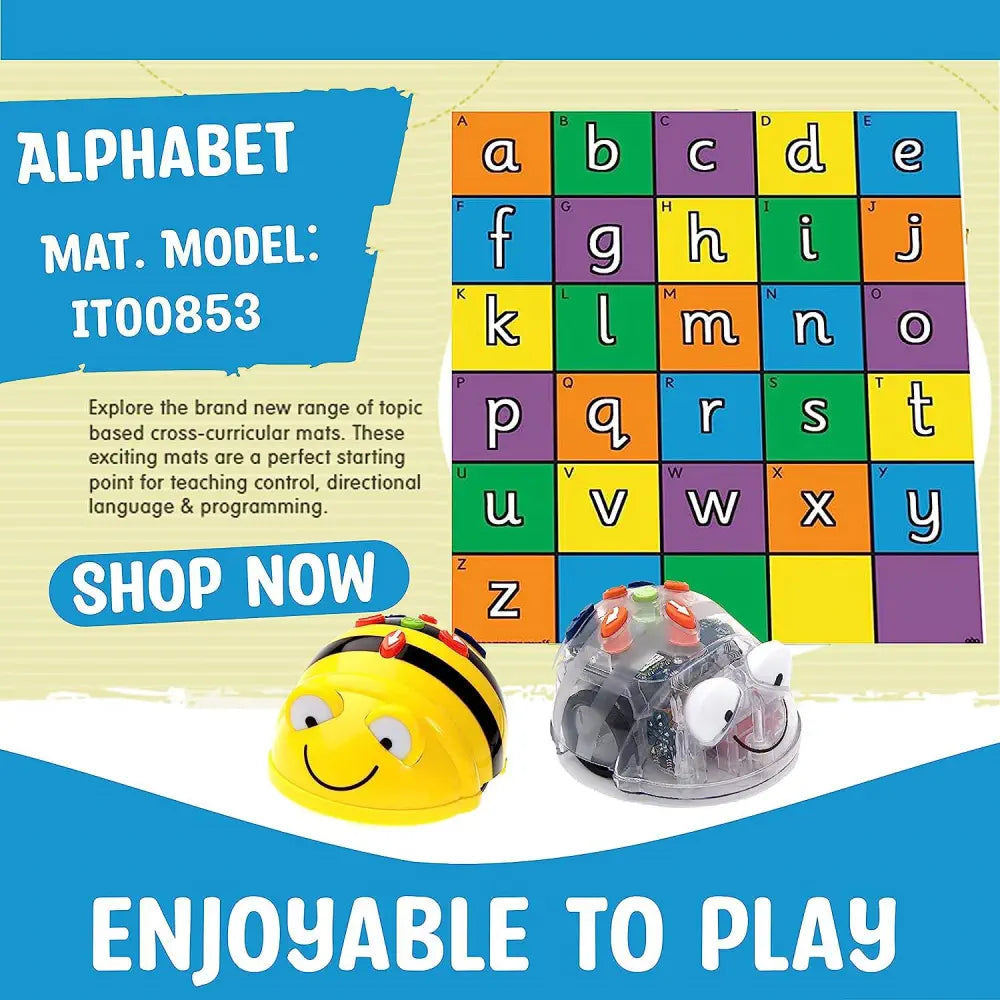 TTS Bee-Bot &amp; Blue-Bot Alphabet Mat - Interactive STEM Coding &amp; Literacy Learning Play mat, Early Computing &amp; Letter Recognition for Kids - Durable Classroom Mat | 75×90 cm