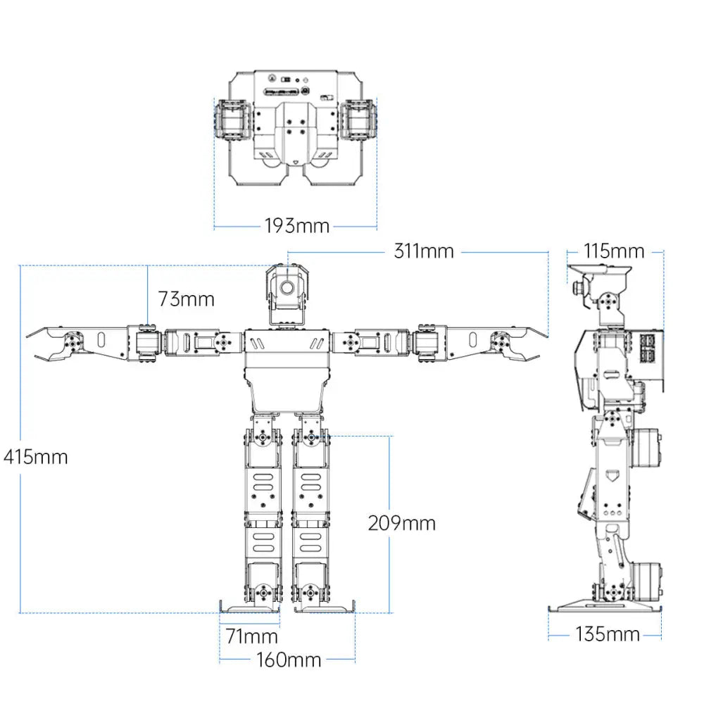 AiNex ROS Education AI Vision Humanoid Robot Kit Powered by Raspberry Pi 5 Inverse Kinematics Algorithm (Standard Kit wIth Raspberry Pi 5 4GB)