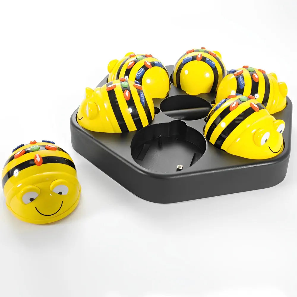 TTS Bee-Bot Coding Robot Class Pack - See &amp; Say Version - 6 Robots with 3 Activity Mats, Recharging Docking Station, STEM Floor Programming - Starter Bundle
