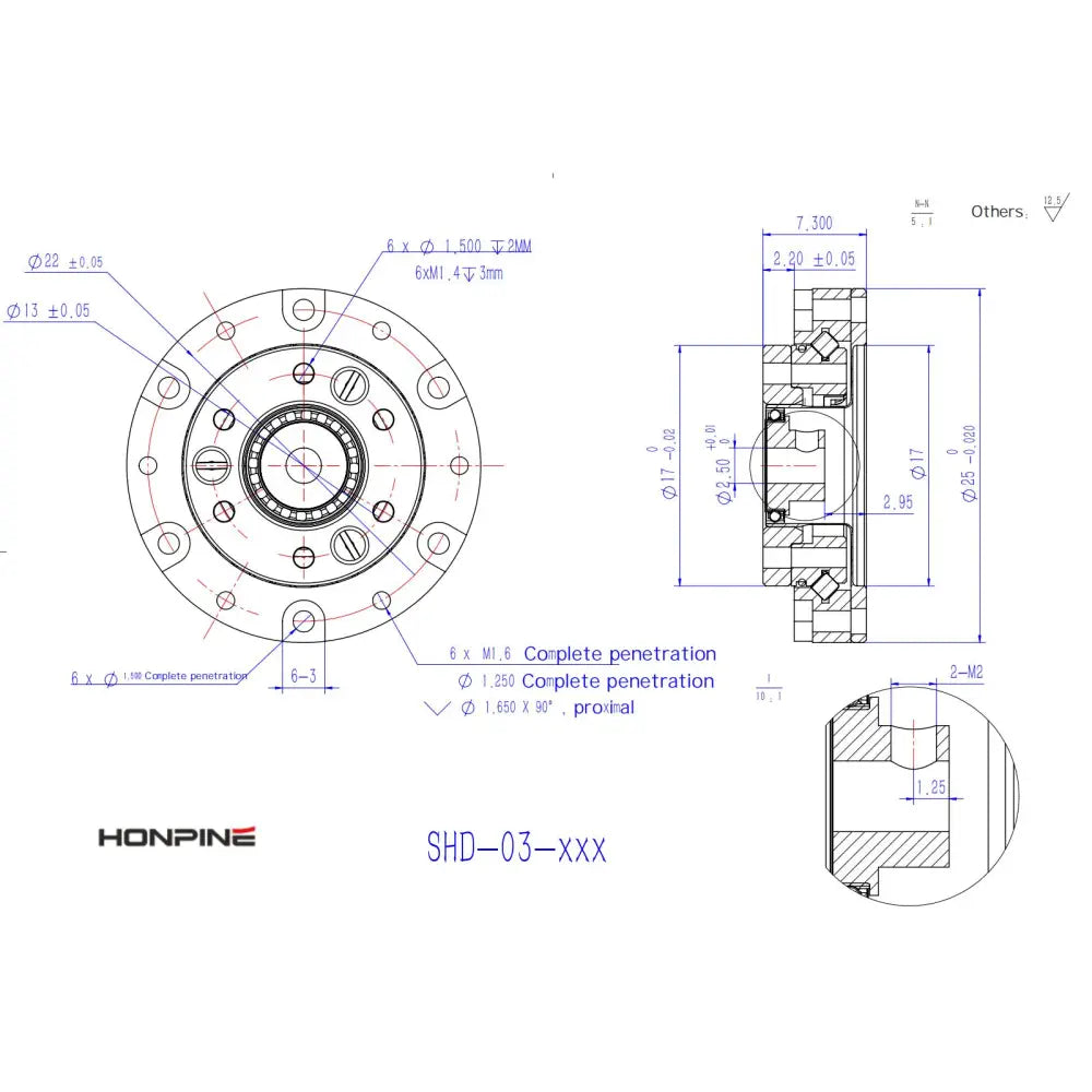 Hat Style Compact Design Mini Harmonic Drive Gear Reducer