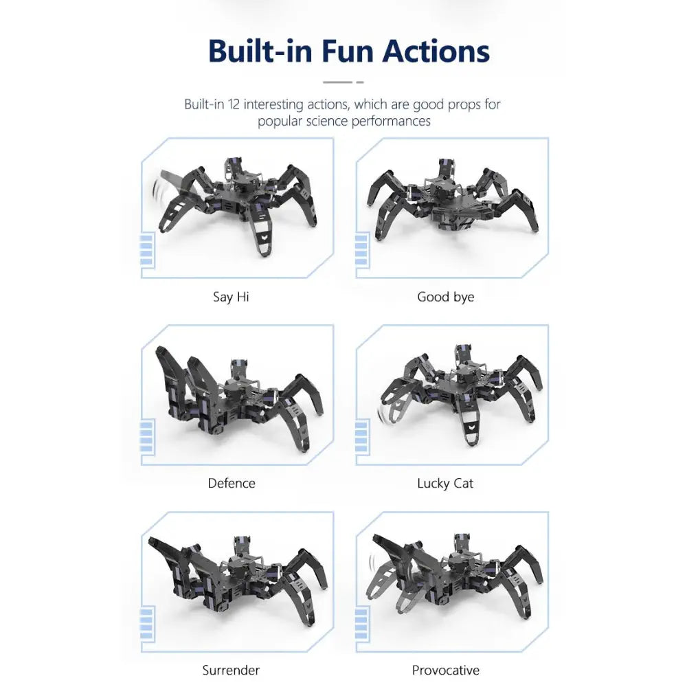XiaoR GEEK ESP32 Bionic Hexapod Robot STEM educational science programmable AI smart robot development kits
